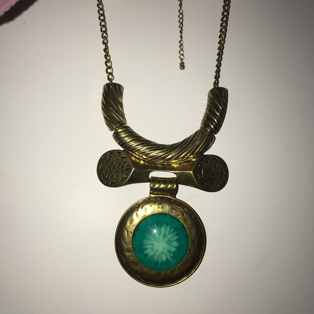 Gold Turquoise Statement Necklace